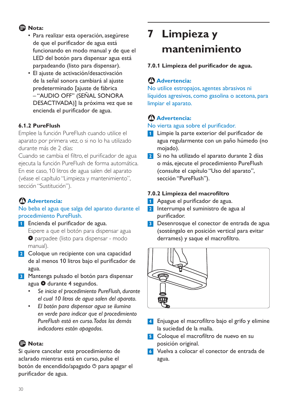 7 limpieza y mantenimiento | Philips WP3890 User Manual | Page 30 / 80