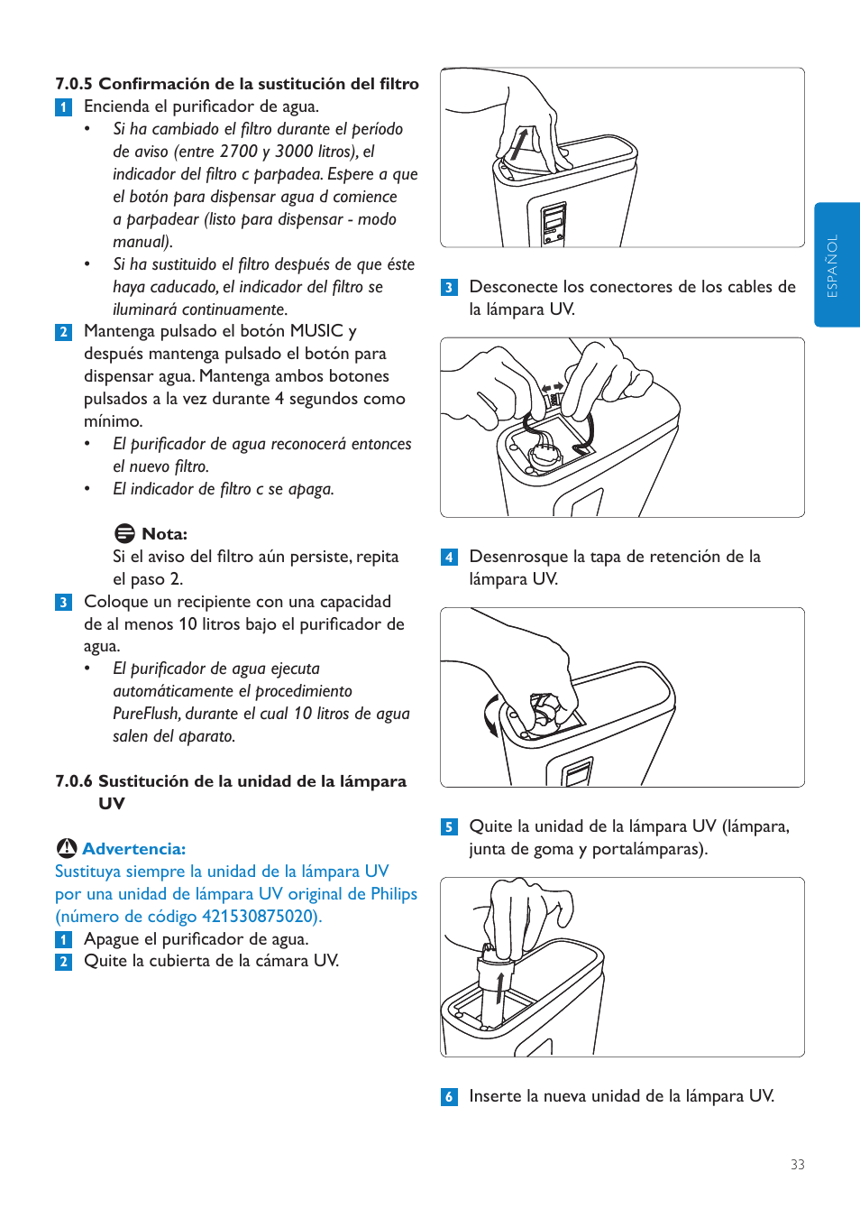 1 restricciones de la garantía, 10 datos técnicos, 11 preguntas más frecuentes | Philips WP3890 User Manual | Page 33 / 80