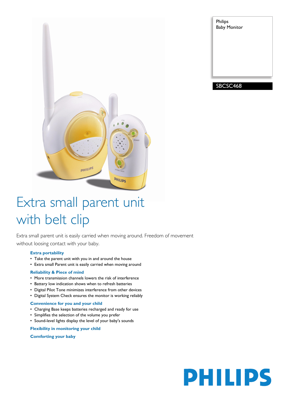 Philips SBCSC468 User Manual | 2 pages