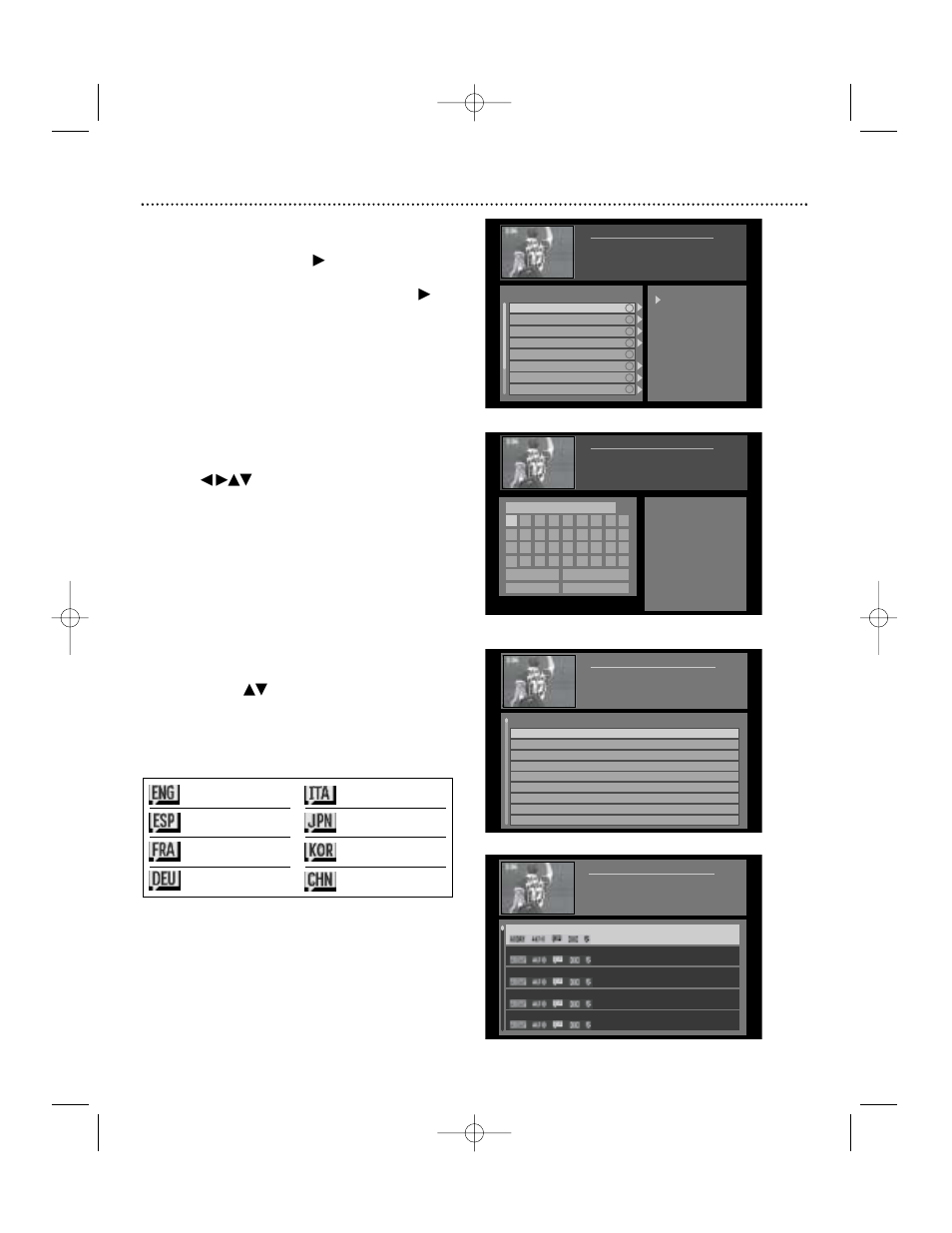 Guide menu (cont’d), Guide menu: search: category, Guide menu: search results | Guide menu: search: title/actor/director | Philips DSX 5540 User Manual | Page 25 / 36