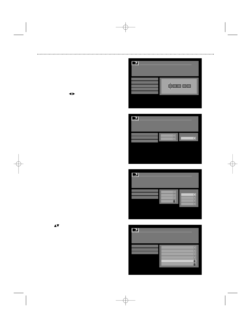 Main menu (cont’d), Parental controls: set spending limit, Parental controls: set rating limit | Parental controls: replace access card | Philips DSX 5540 User Manual | Page 30 / 36