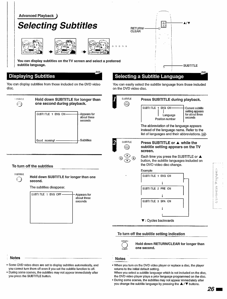 Displaying subtitles, Selecting a subtitle language, Selecting subtitles | Philips DVD420AT User Manual | Page 27 / 48