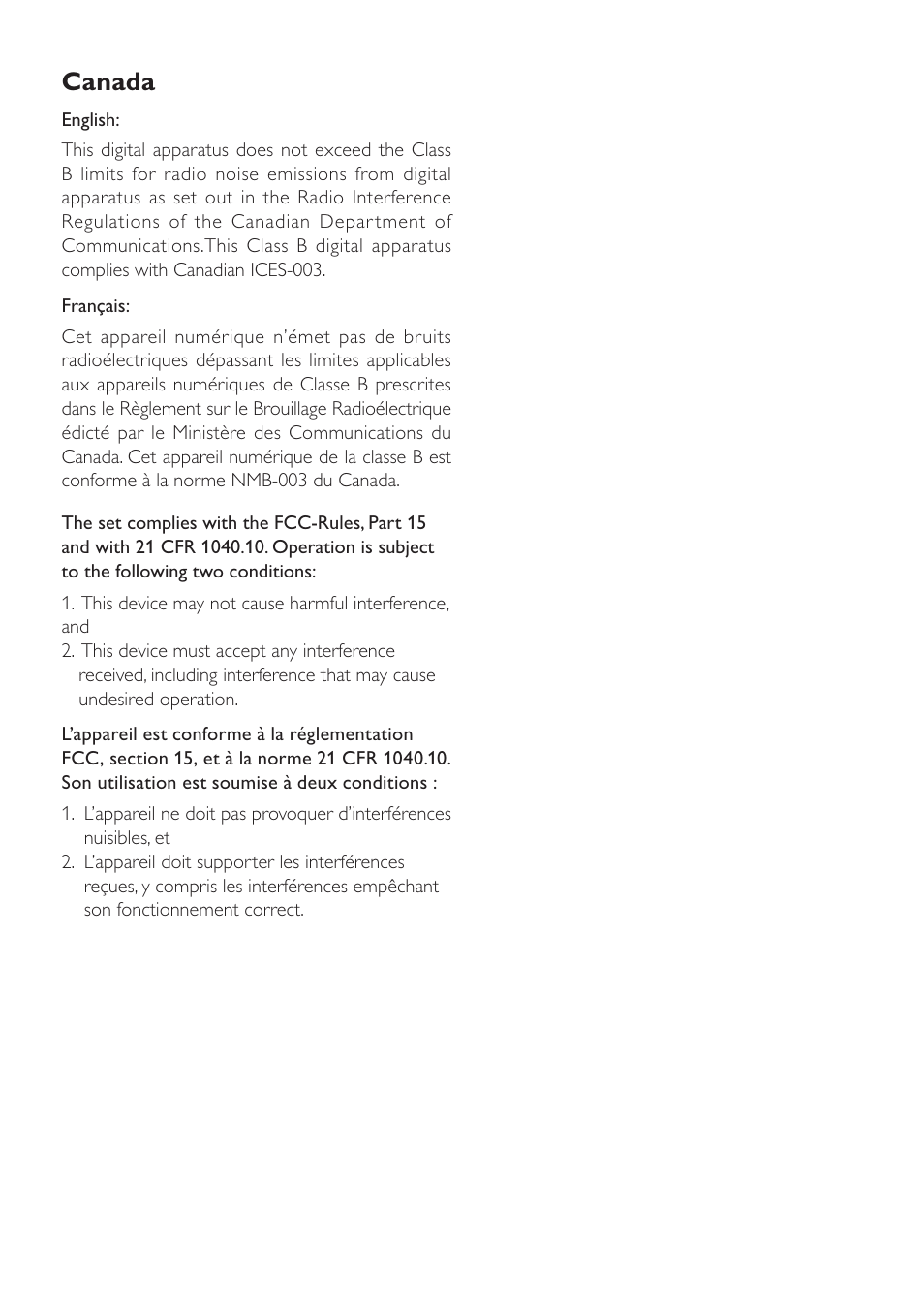 Canada | Philips DCM276/37 User Manual | Page 2 / 21