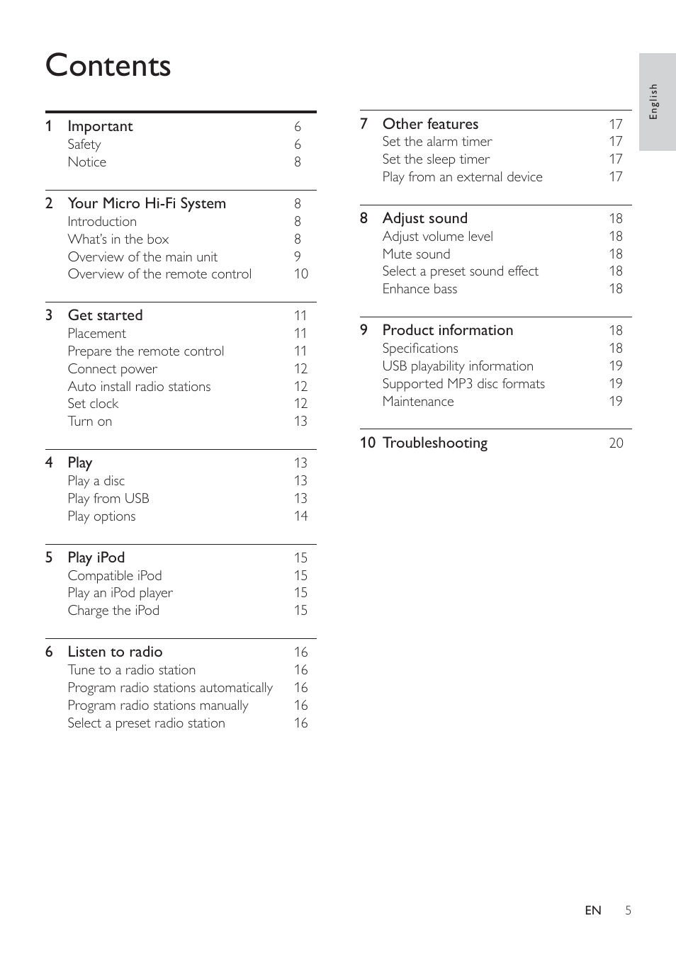 Philips DCM276/37 User Manual | Page 5 / 21