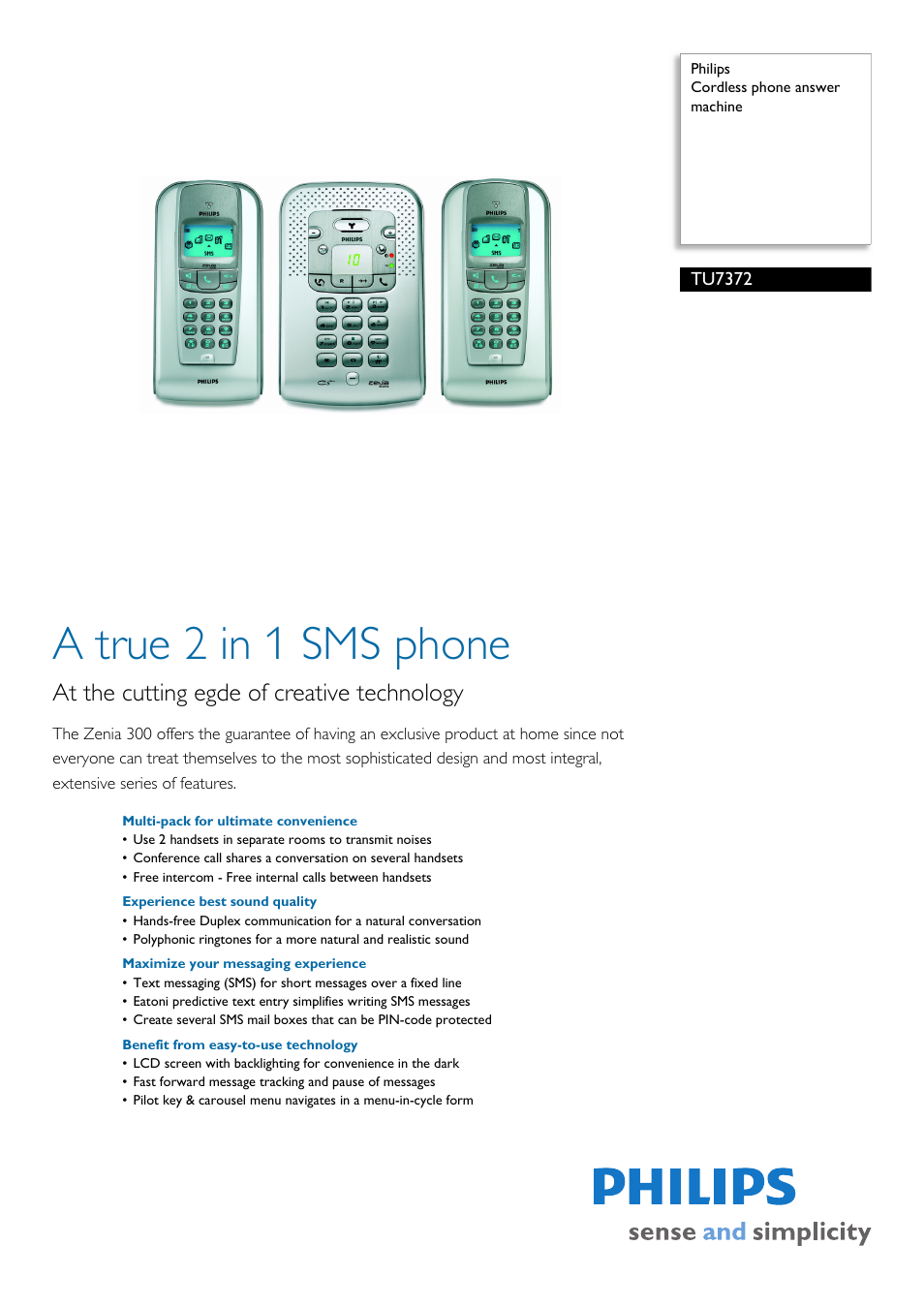 Philips TU7372 User Manual | 3 pages