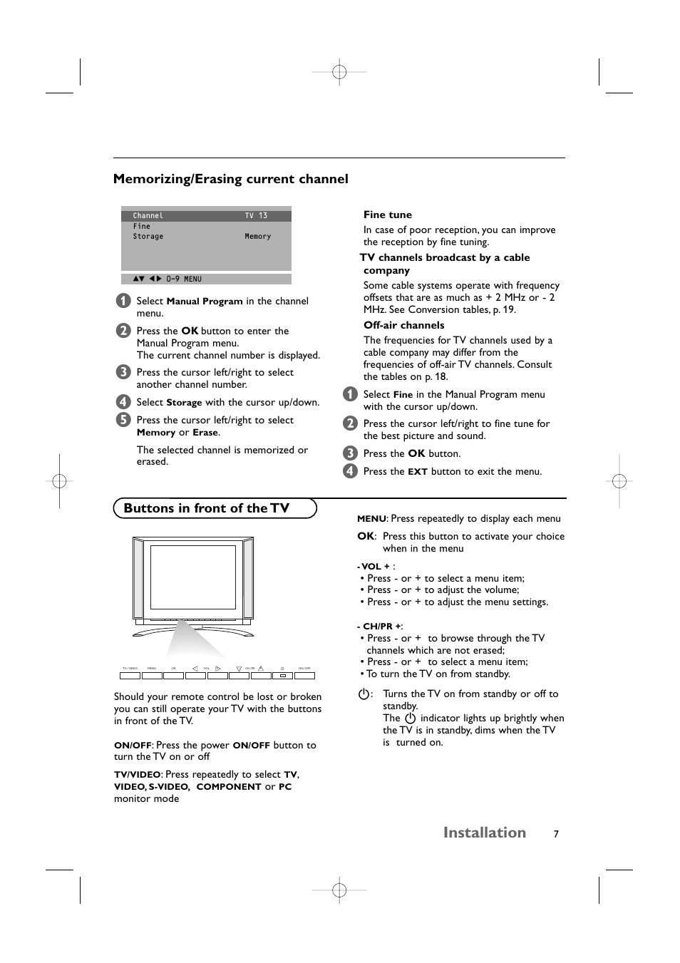 Installation | Philips 15PF9925/12S User Manual | Page 8 / 21