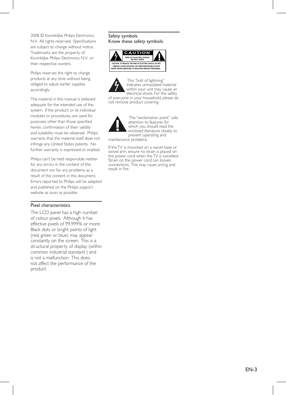 En-3 | Philips TV-SCREEN 32HFL3330 User Manual | Page 4 / 55