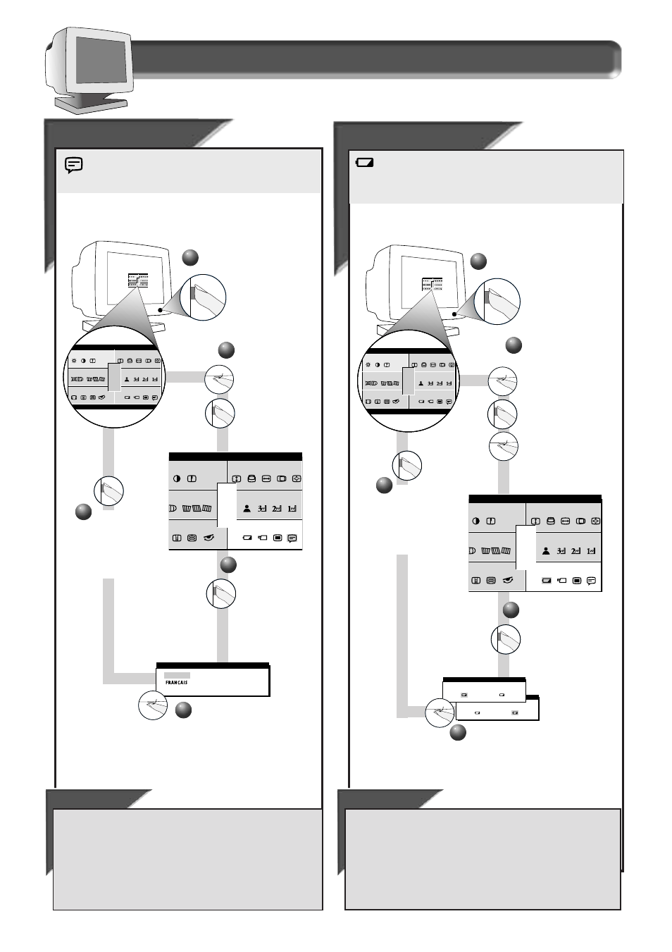 How to use the on screen display (osd), Langu angu age age, Power s | Smart help | Philips 21B582BH User Manual | Page 11 / 20