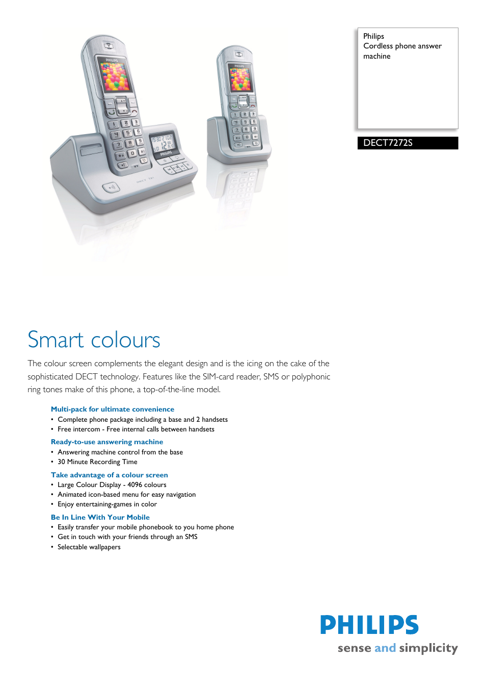 Philips DECT7272S User Manual | 2 pages