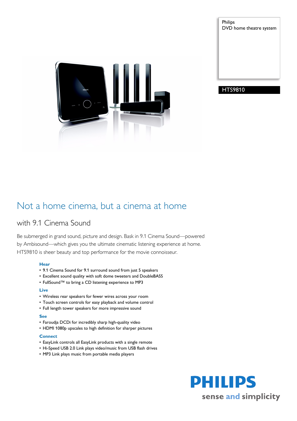 Philips HTS9810/59 User Manual | 3 pages