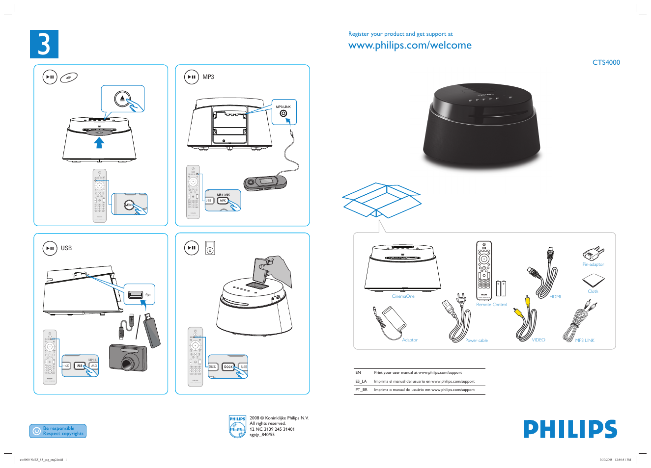 Philips CTS4000/55 User Manual | 2 pages