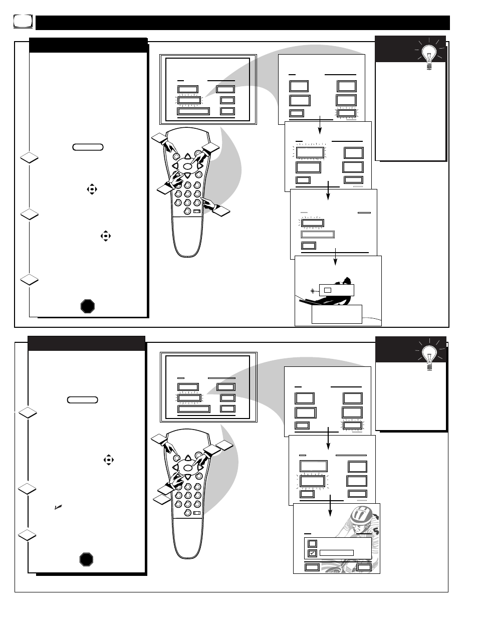 Eature, Ontrols, Continued | Set clock, Mart | Philips PROJECTION 9P5511C1 User Manual | Page 14 / 40