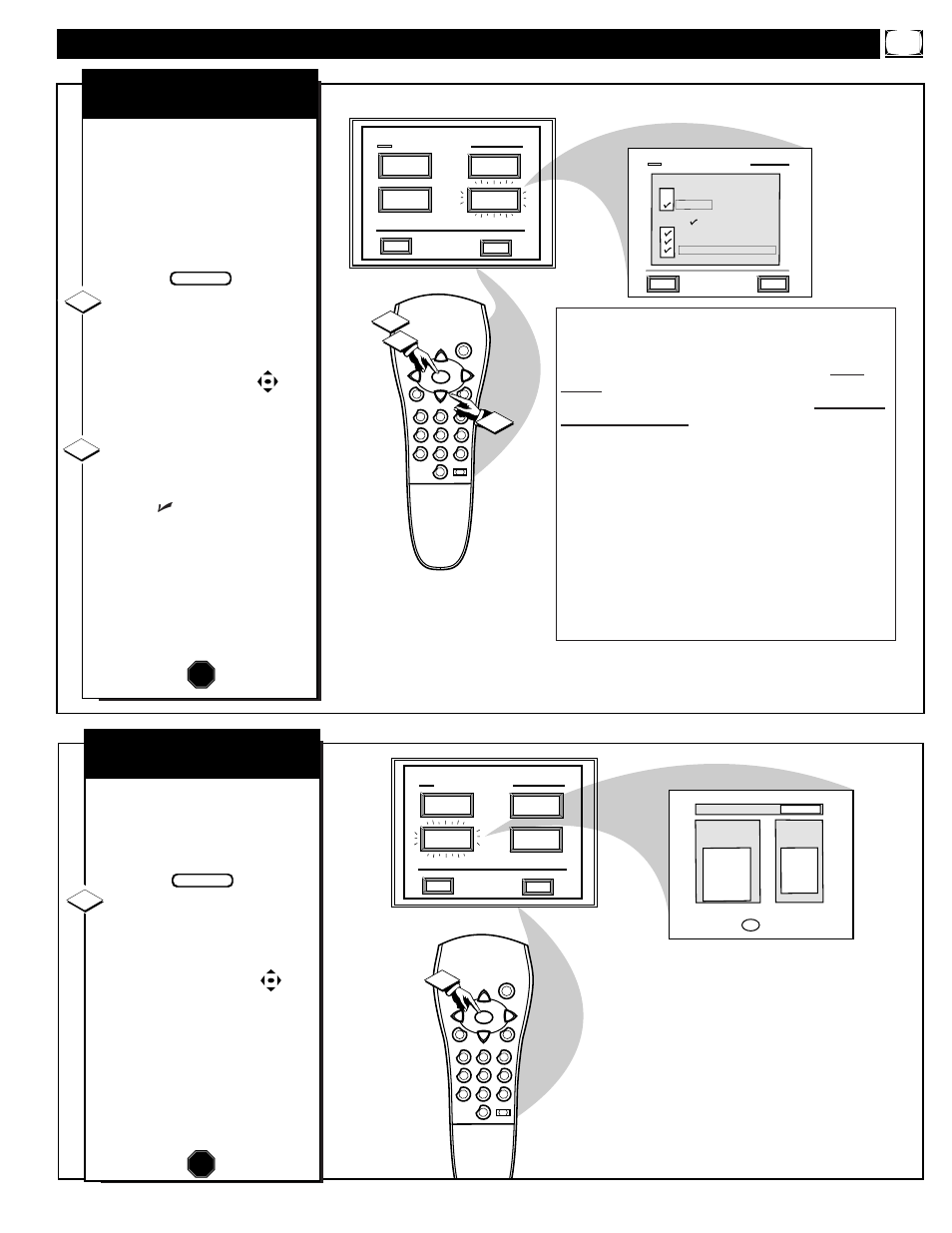 Eature, Ontrols, Continued | Content advisory review settings, Stop | Philips PROJECTION 9P5511C1 User Manual | Page 21 / 40