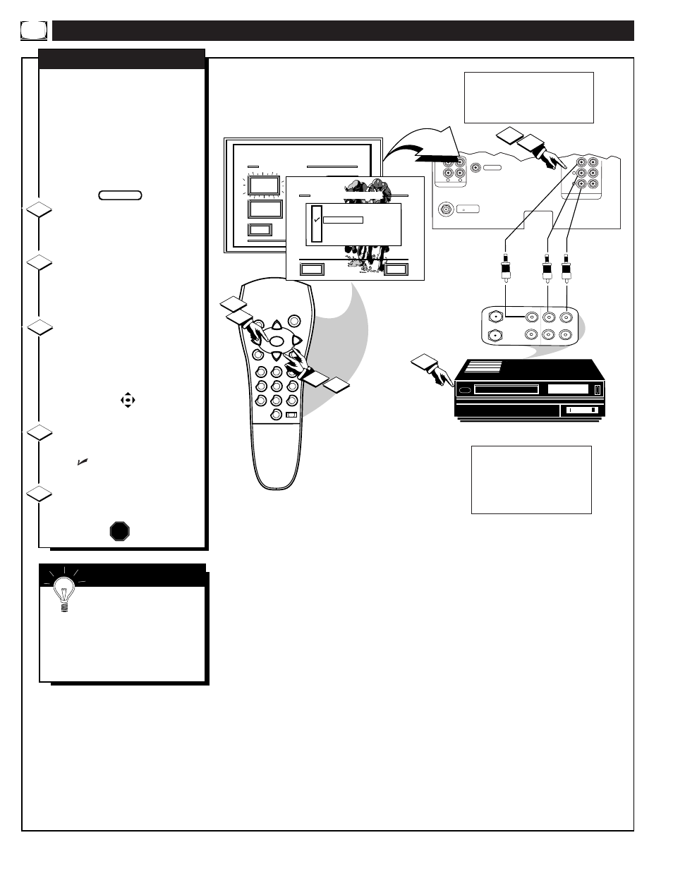 Sing the, Udio, Ideo | Nput, Acks, Stop, Mart | Philips PROJECTION 9P5511C1 User Manual | Page 28 / 40