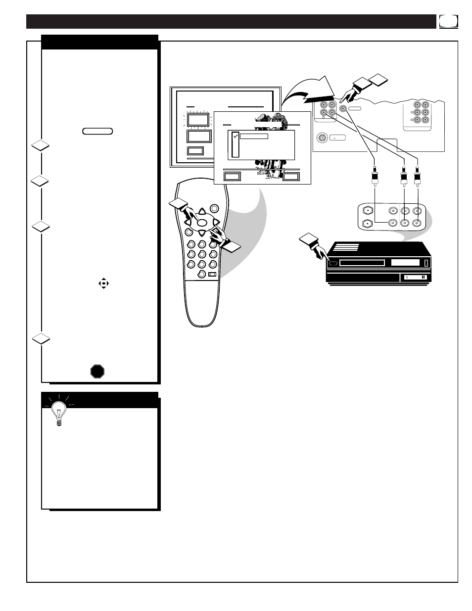 Sing the, Udio, Ideo | Utput, Acks, Audio/video outputs, Mart | Philips PROJECTION 9P5511C1 User Manual | Page 31 / 40