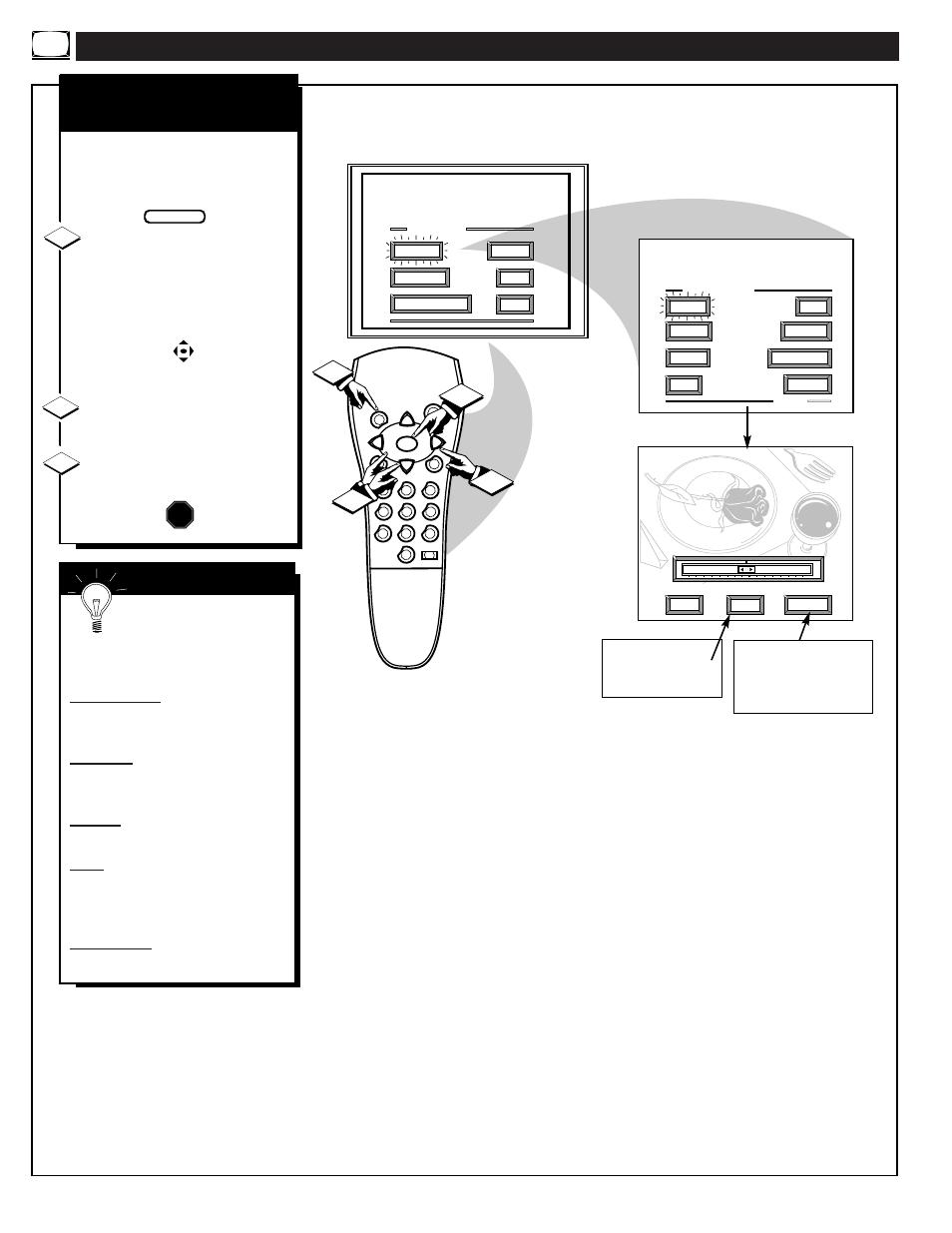 Icture, Ontrol, Djustments | 12 3 s | Philips PROJECTION 9P5511C1 User Manual | Page 6 / 40