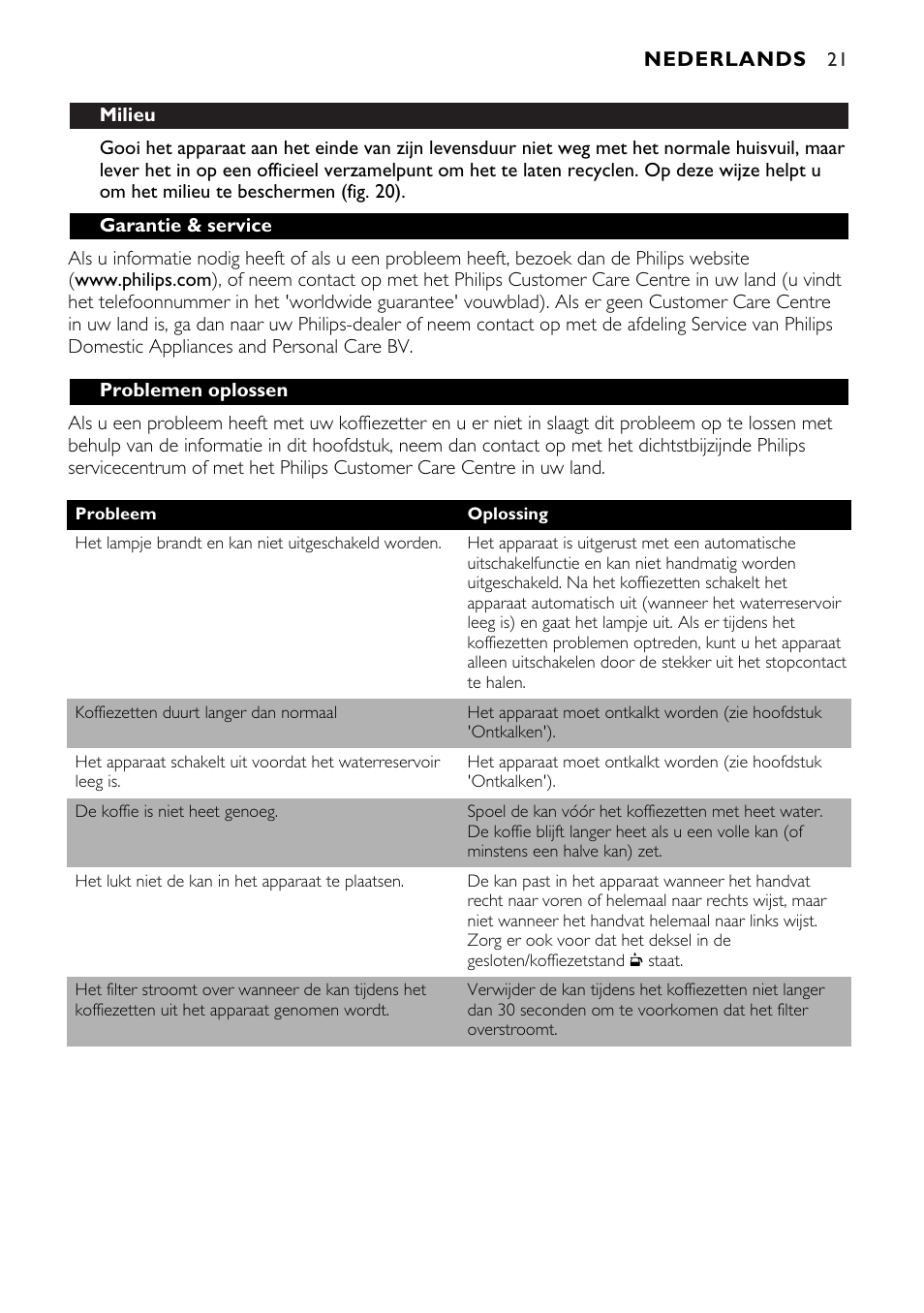 Philips HD7546 User Manual | Page 21 / 72