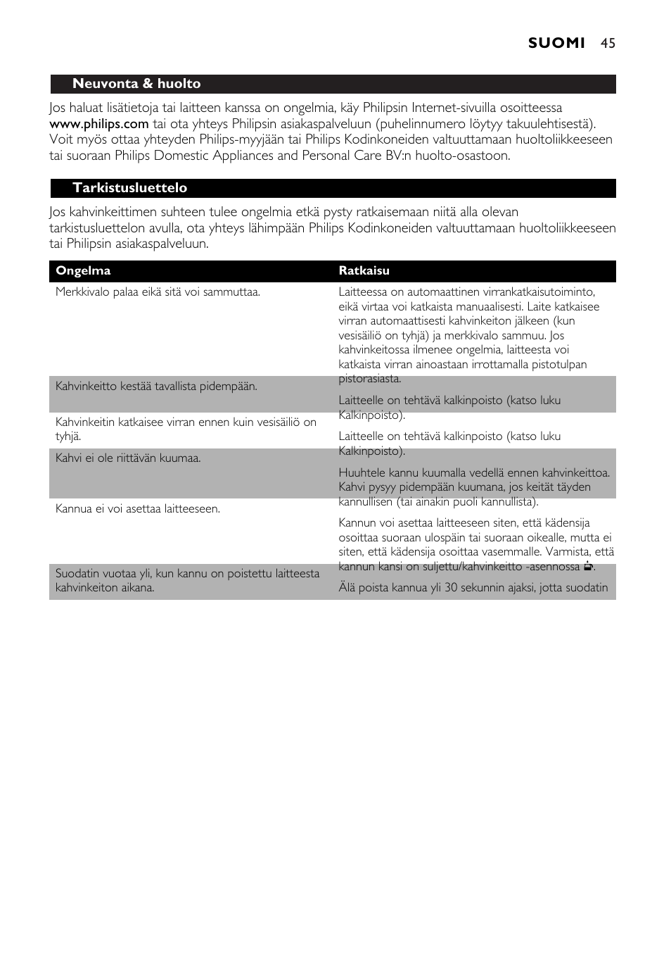 Philips HD7546 User Manual | Page 45 / 72