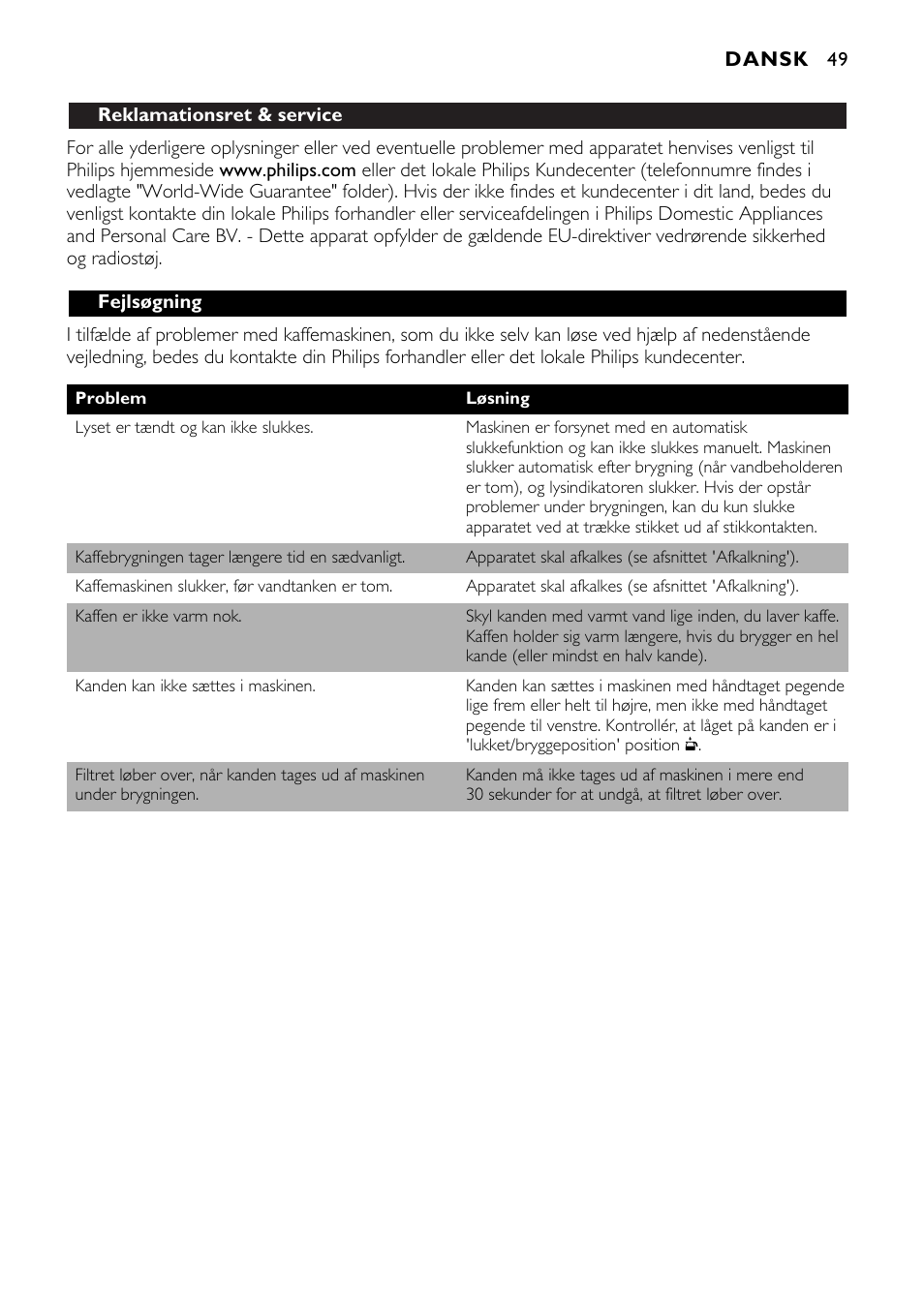 Philips HD7546 User Manual | Page 49 / 72