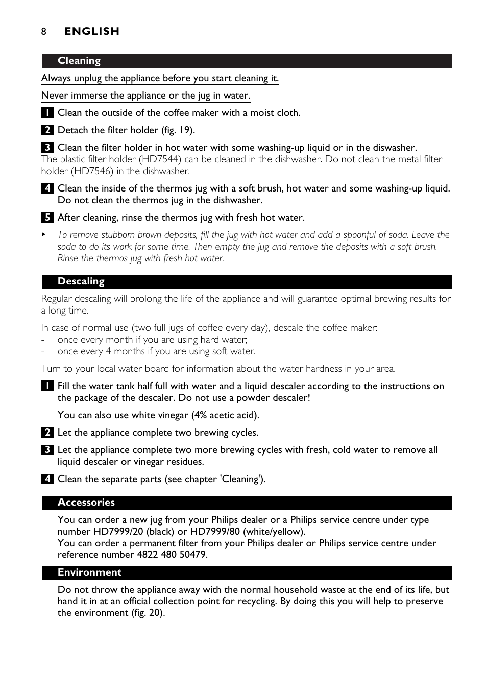 Philips HD7546 User Manual | Page 8 / 72