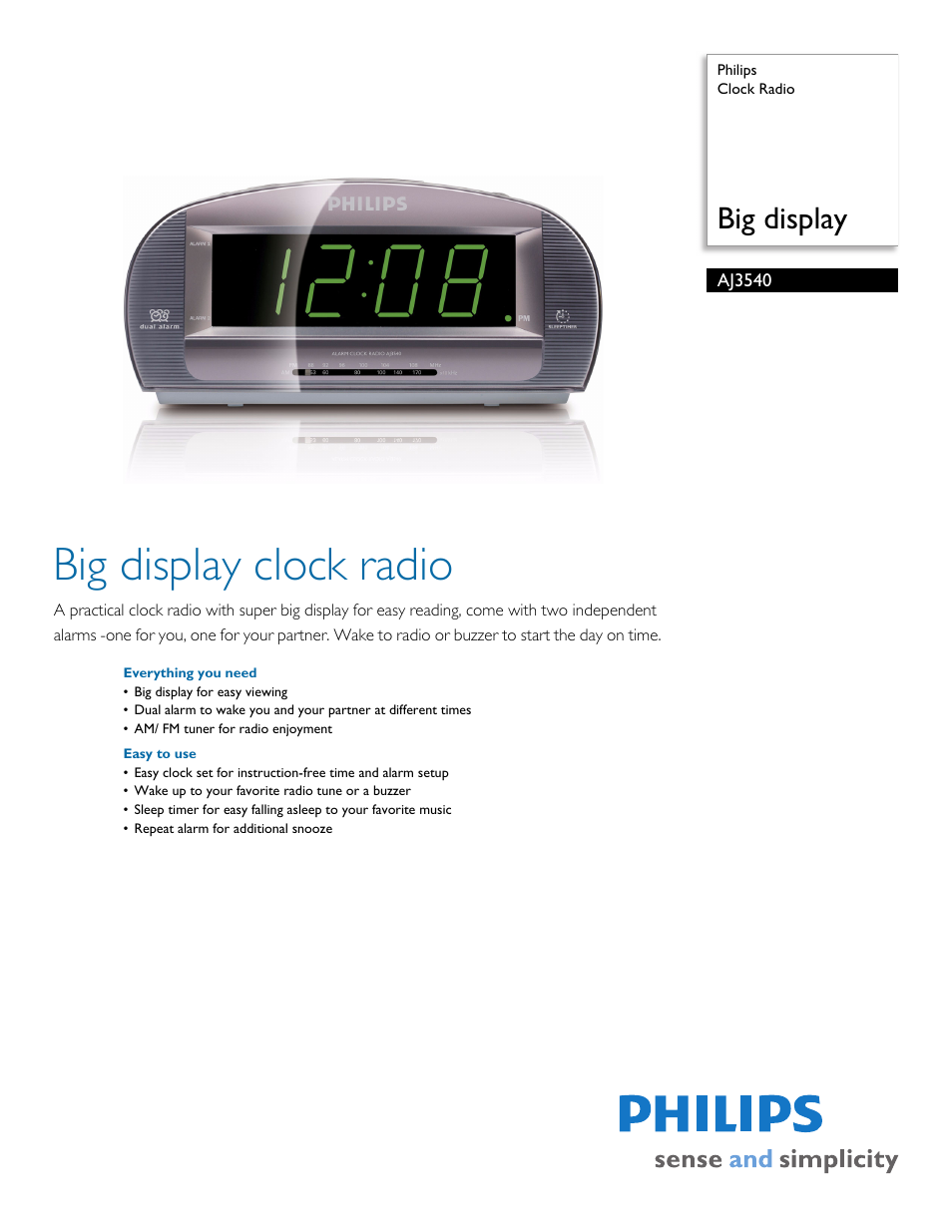 Philips AAJ3540 User Manual | 3 pages