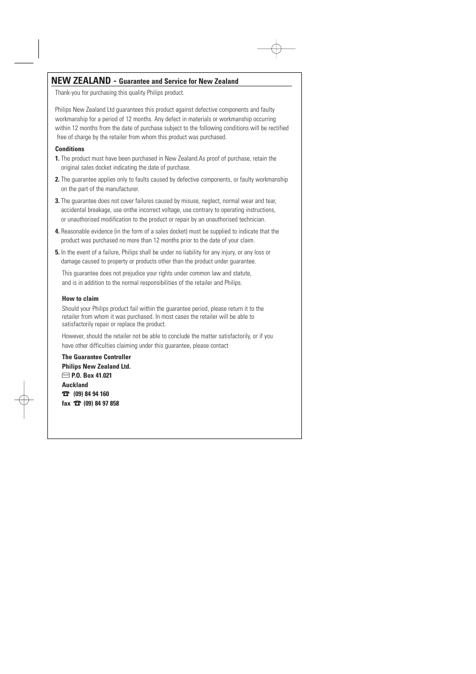 New zealand | Philips AZ1006CD User Manual | Page 12 / 15