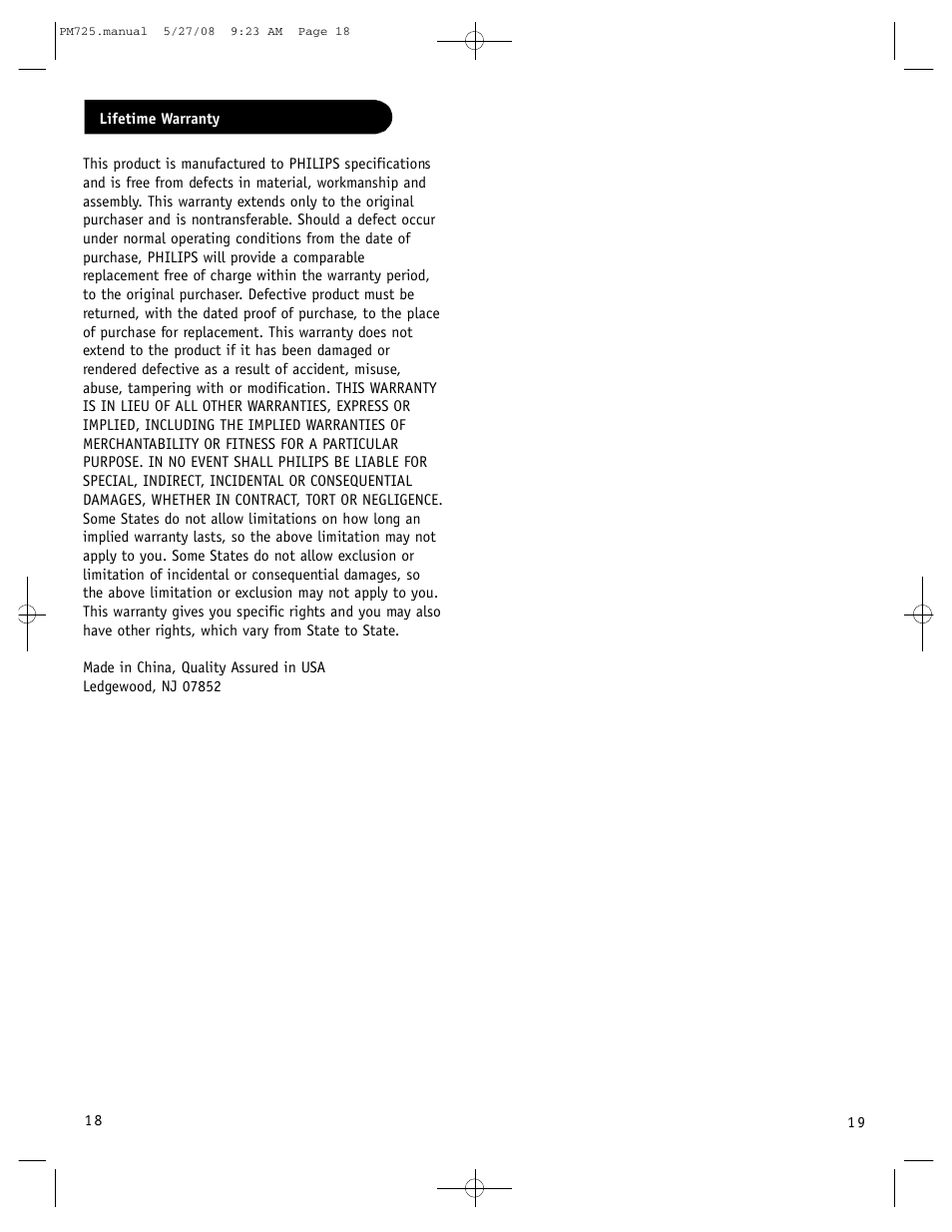 Philips P725S User Manual | Page 10 / 29