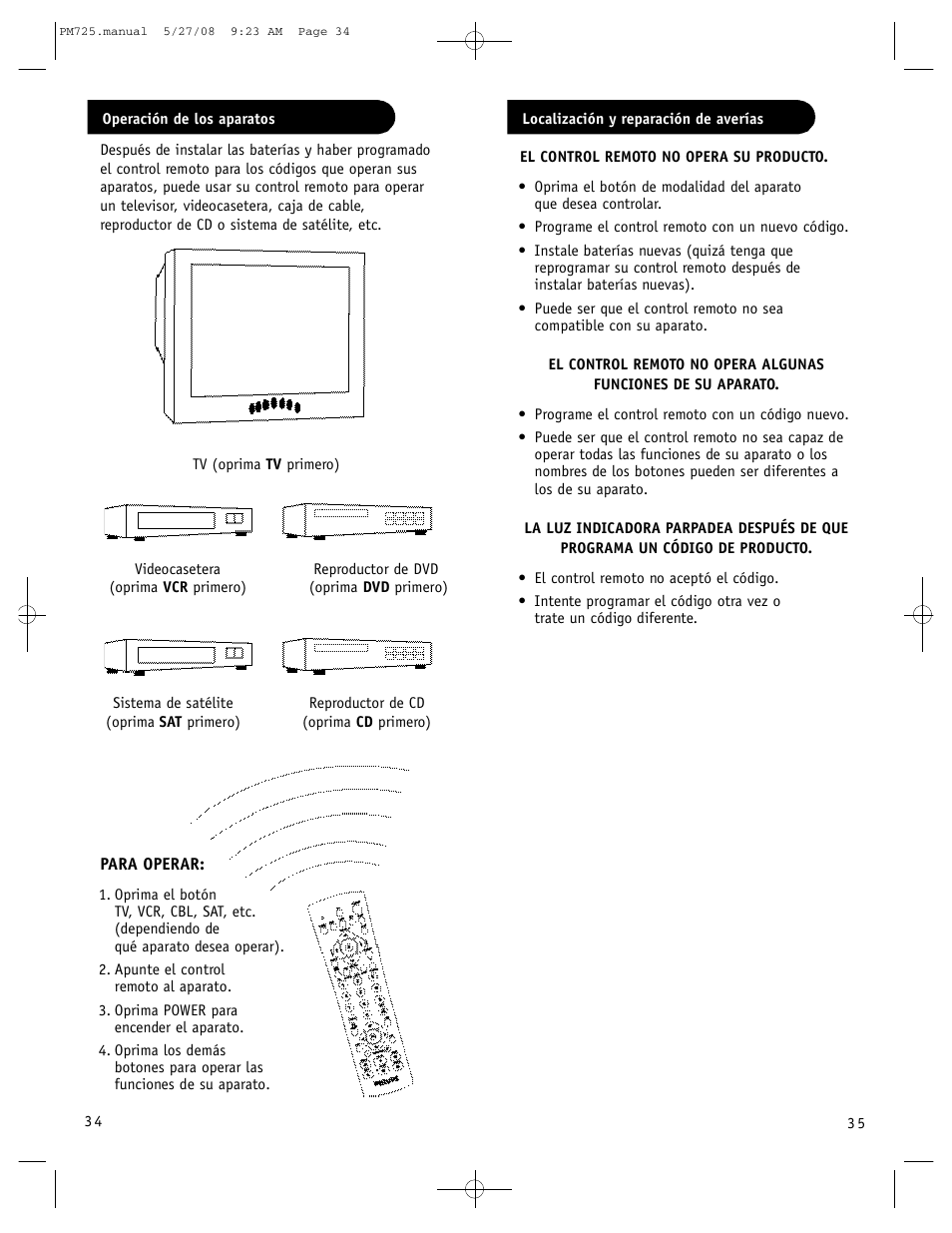 Philips P725S User Manual | Page 18 / 29