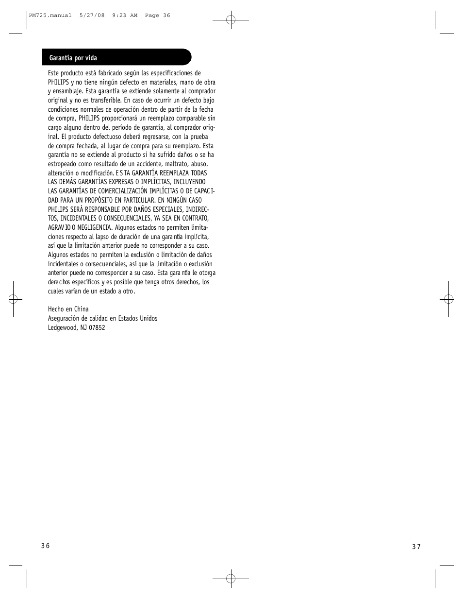 Philips P725S User Manual | Page 19 / 29