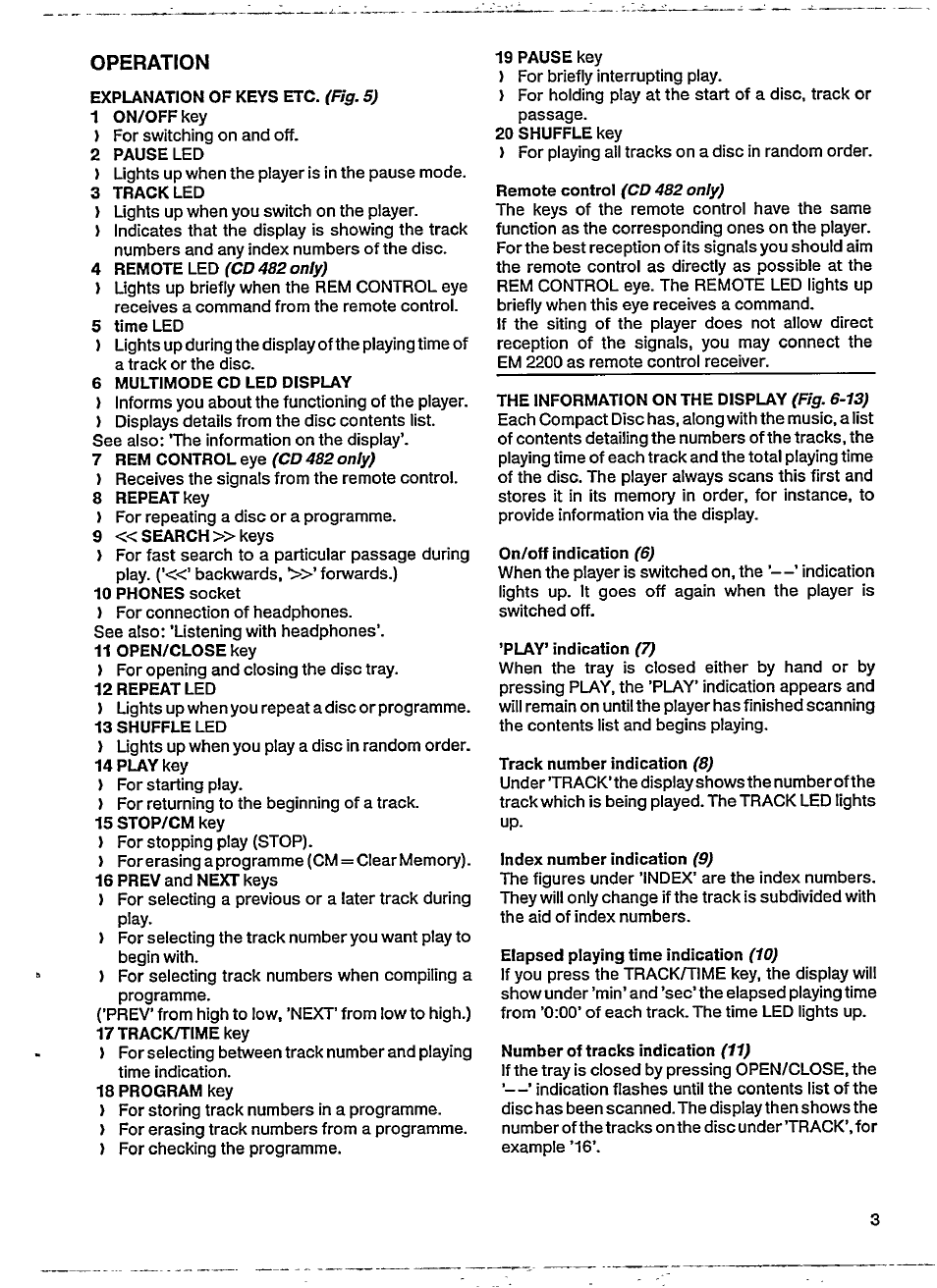 Operation | Philips CD 48 User Manual | Page 3 / 10