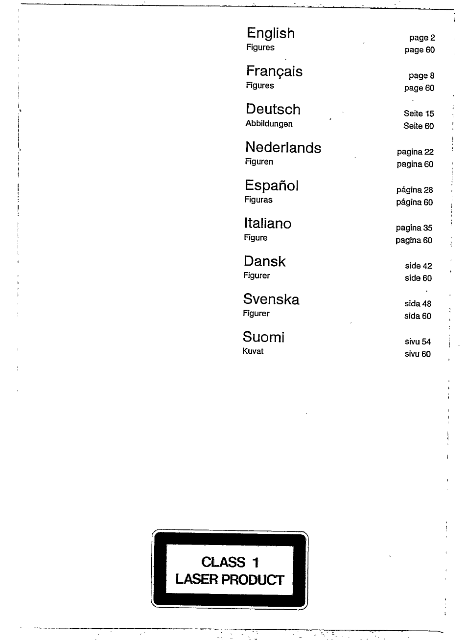 English, Français, Deutsch | Nederlands, Español, Italiano, Dansk, Svenska, Suomi | Philips CD 48 User Manual | Page 9 / 10