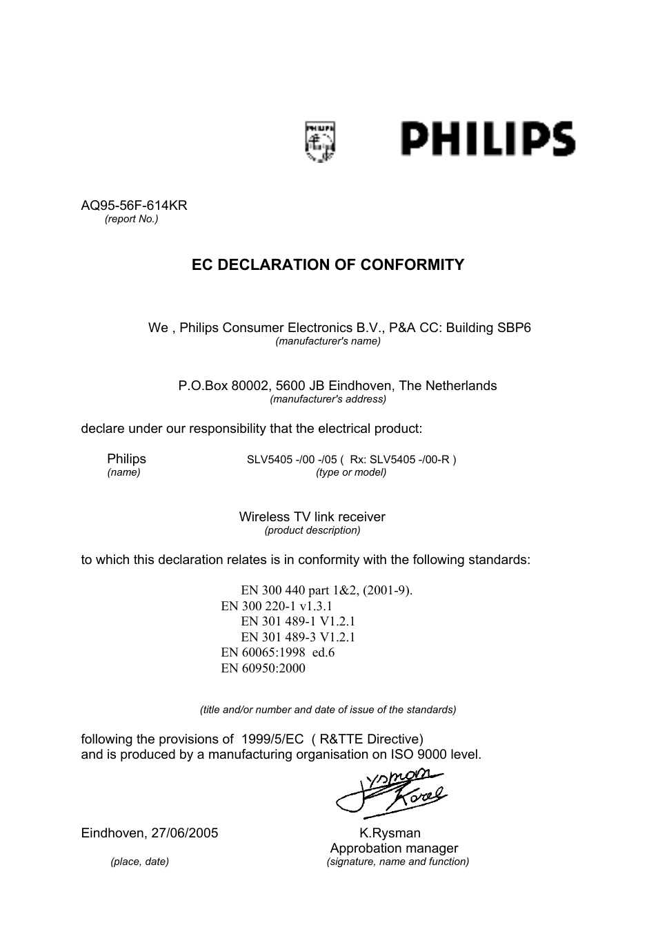 Philips SLV5405 User Manual | Page 12 / 13