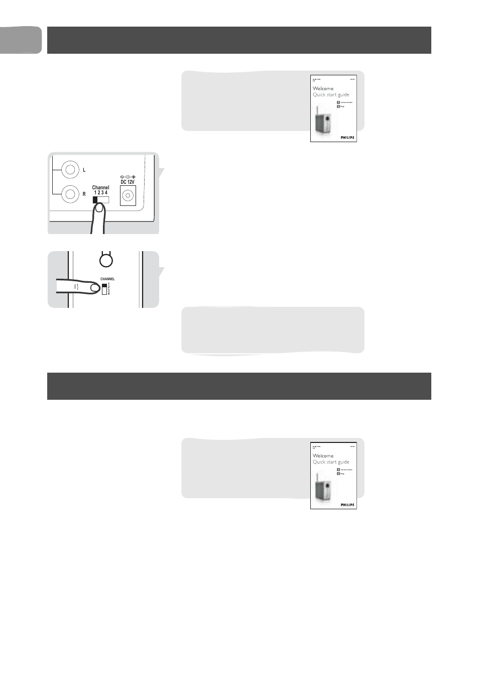 Installation, 1 find the channel switch on the transmitter, 2 check the setting of the channel switch | 3 find the channel switch on the receiver (a), Operation, Enjoy your wireless tv link, Remove interference on tv3 | Philips SLV5405 User Manual | Page 6 / 13