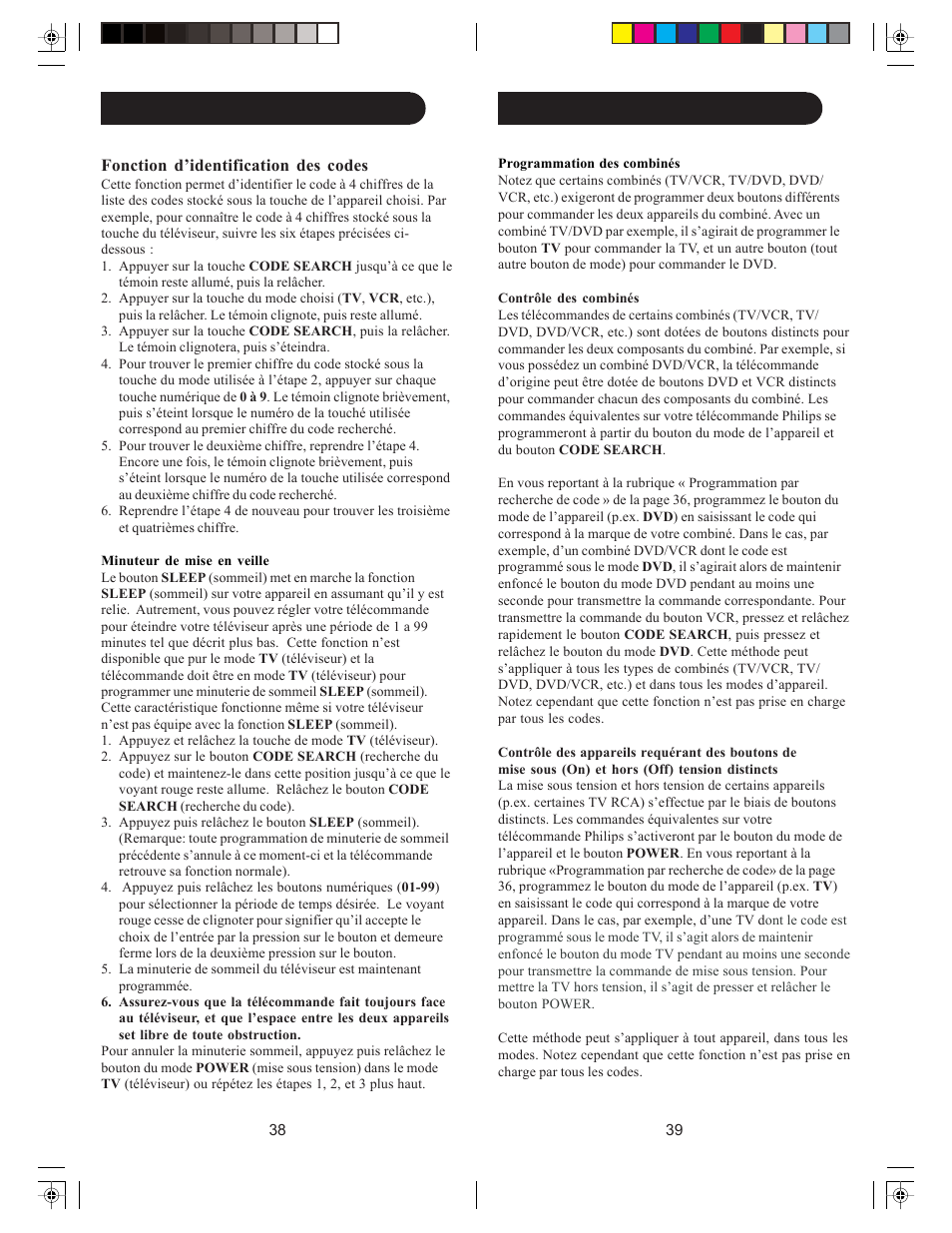 Configuration (suite) | Philips MG5005 User Manual | Page 20 / 43