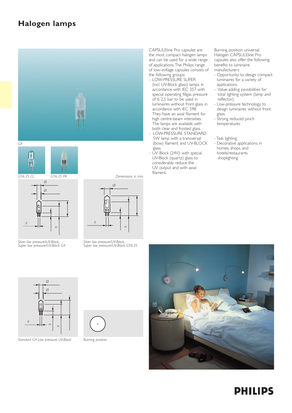 Philips GY6.35 FR User Manual | 2 pages
