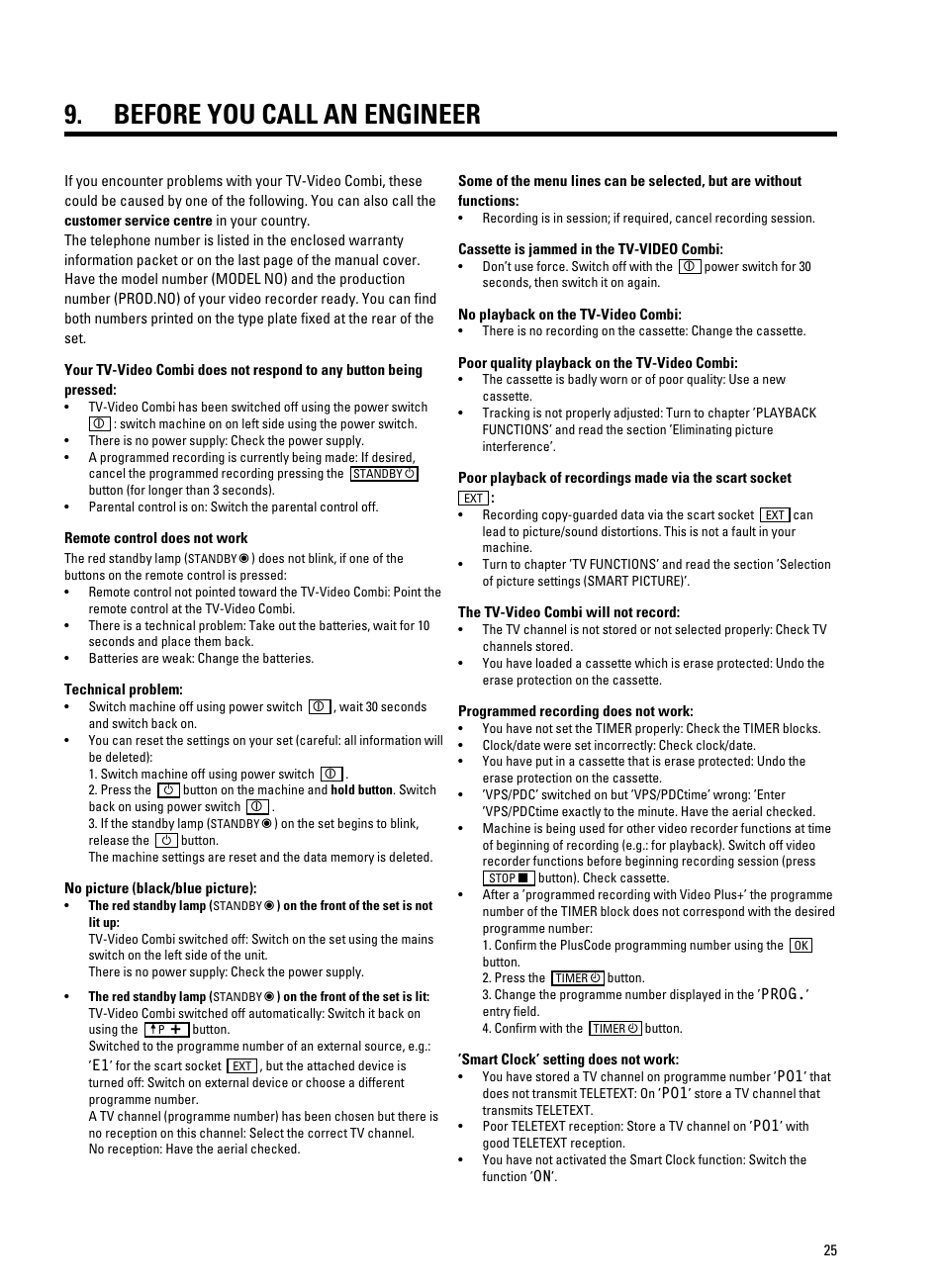 Before you call an engineer | Philips 14PV350/07 User Manual | Page 27 / 28