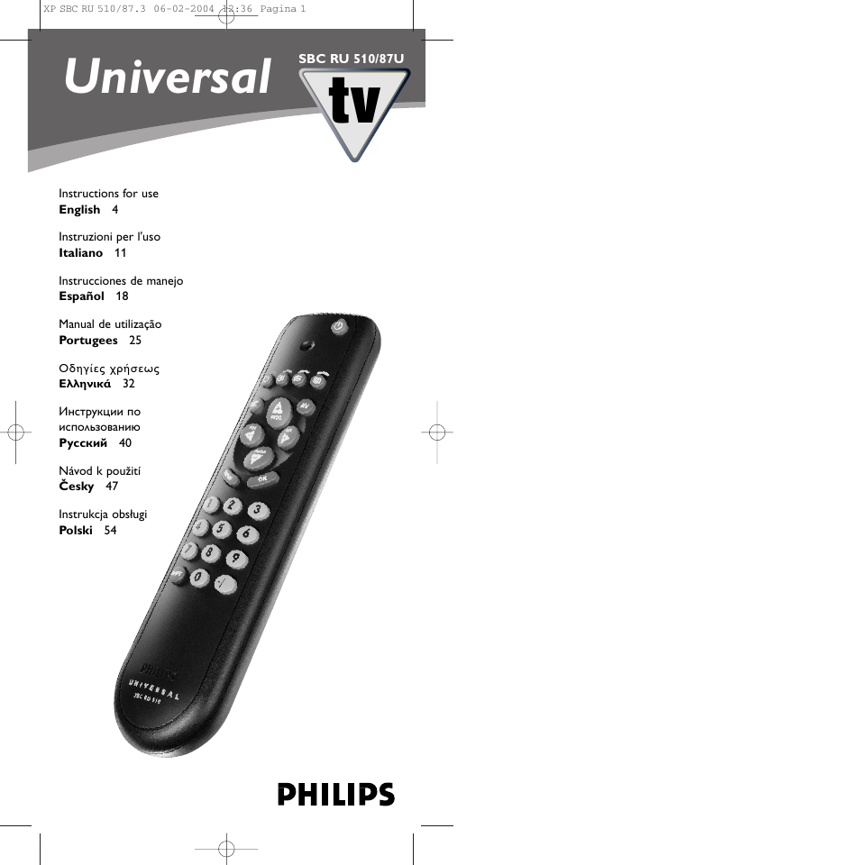 Philips SBC RU 510 User Manual | 70 pages