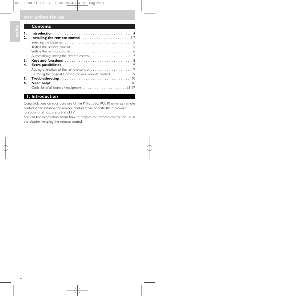 Philips SBC RU 510 User Manual | Page 4 / 70