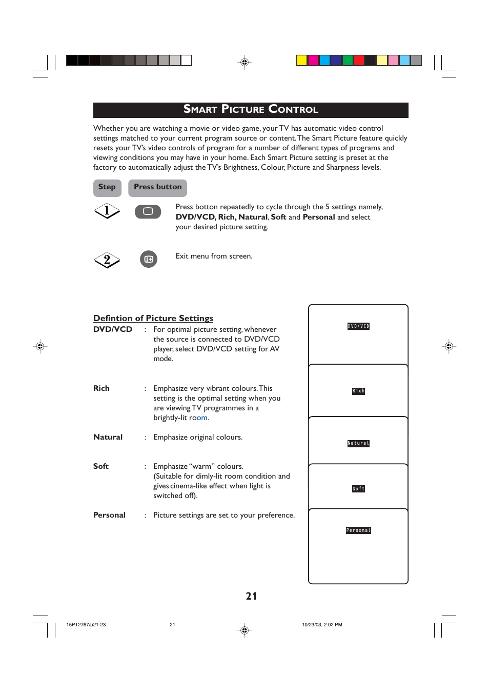 Philips 15PT2767 User Manual | Page 21 / 27