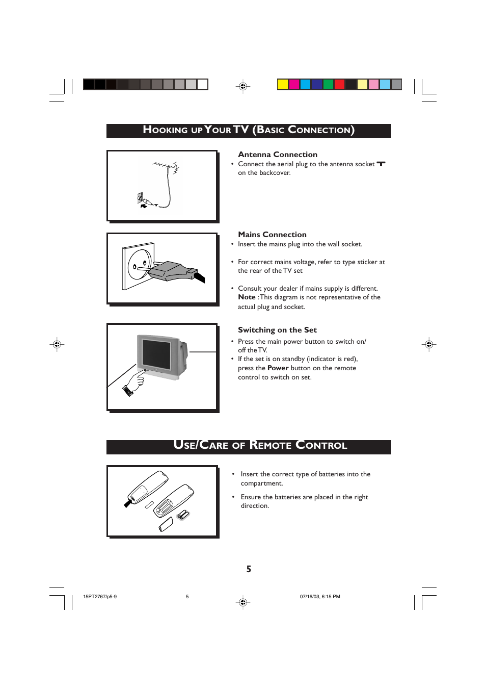 Tv (b | Philips 15PT2767 User Manual | Page 5 / 27