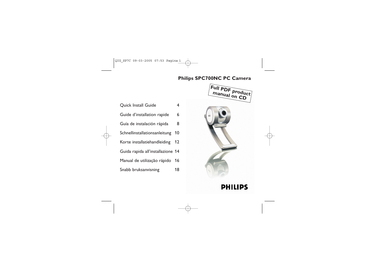 Philips SPC700NC/00 User Manual | 12 pages