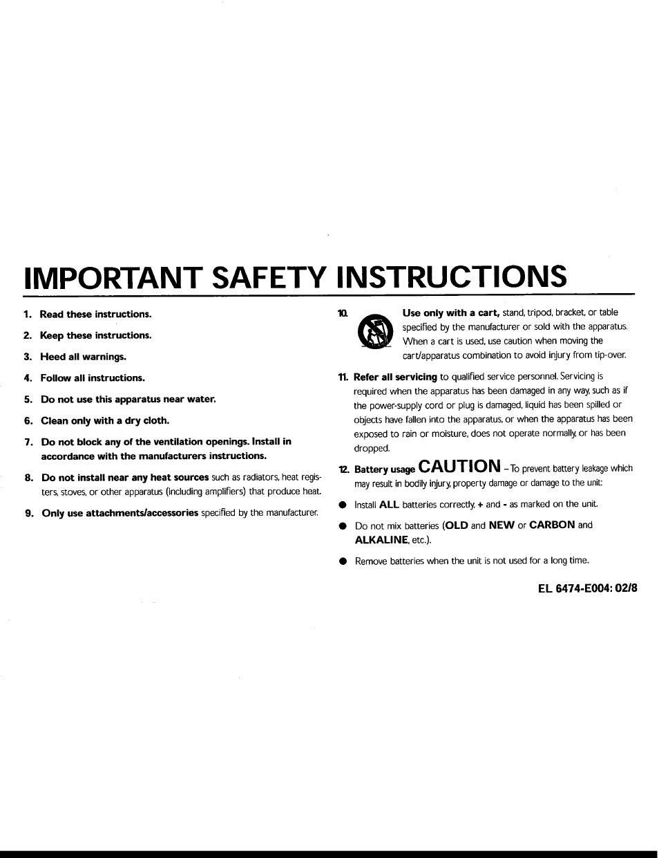 Important safety instructions, Caution | Philips AX3219 User Manual | Page 4 / 14