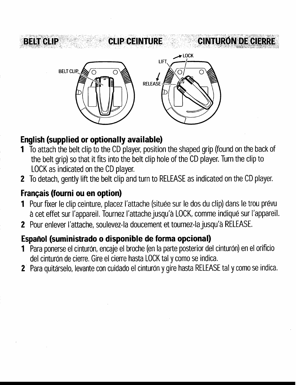 English (supplied or optionally available) | Philips AX3219 User Manual | Page 8 / 14