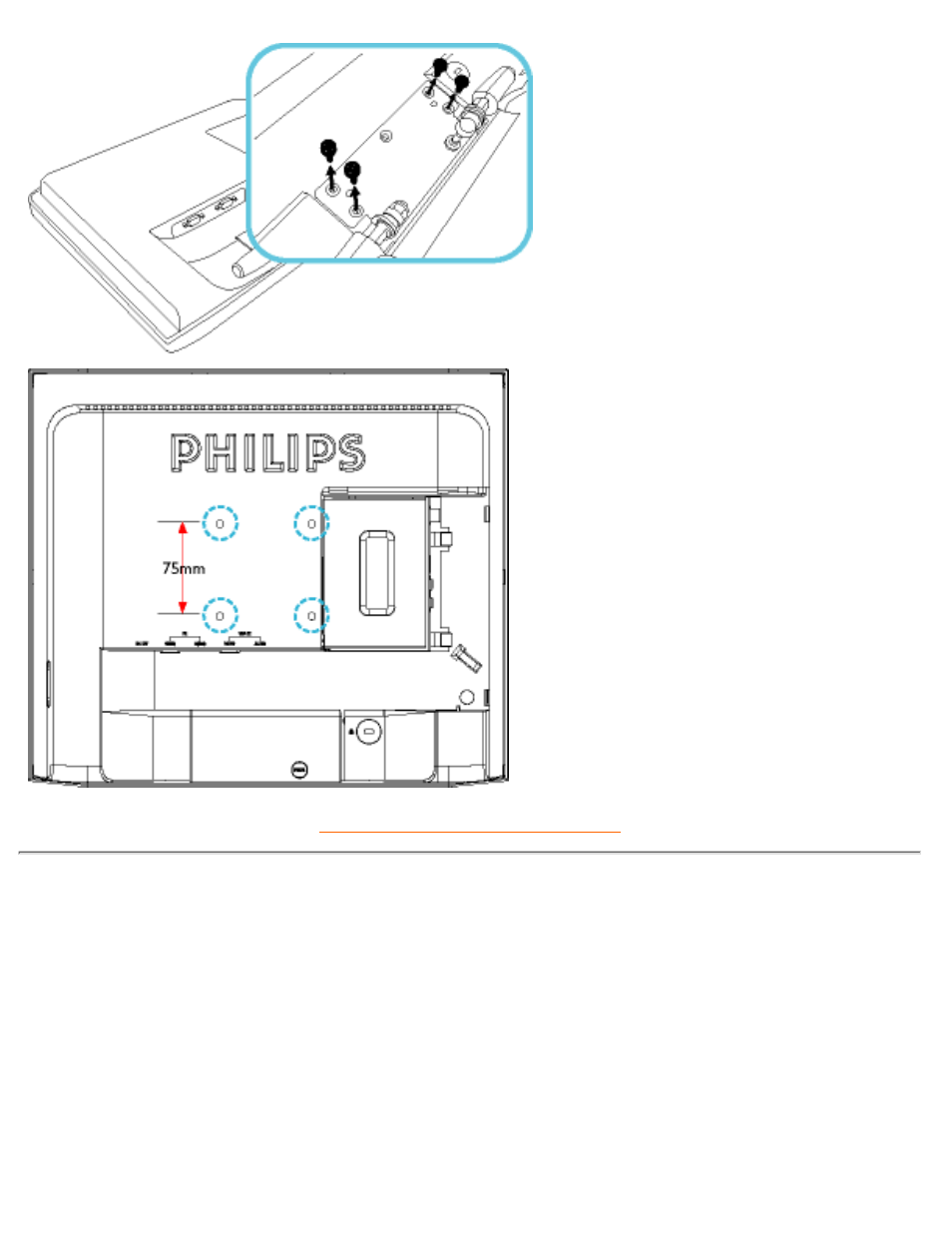Sencillo montaje mural con soporte (opcional) | Philips 150MT2 User Manual | Page 81 / 123