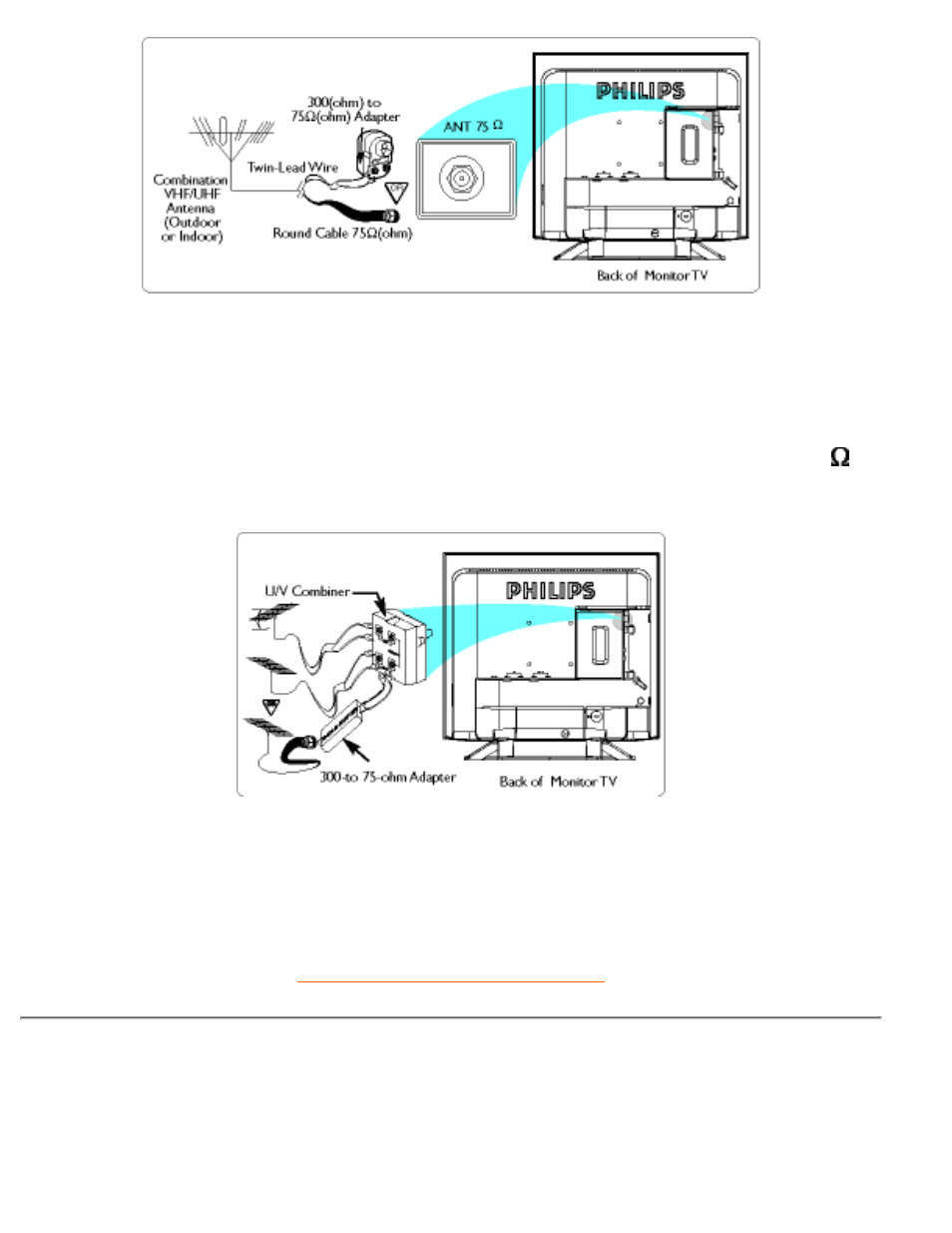 Conexión del monitor/tv al, Vídeo (vcr) | Philips 150MT2 User Manual | Page 85 / 123