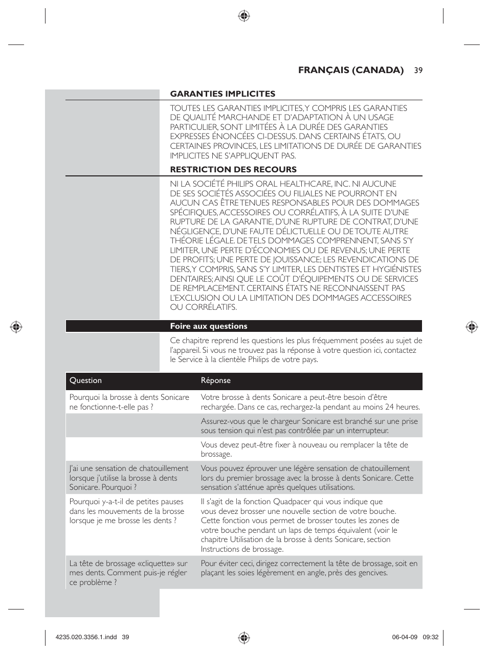 Philips sonicare HX6972/10 User Manual | Page 39 / 44