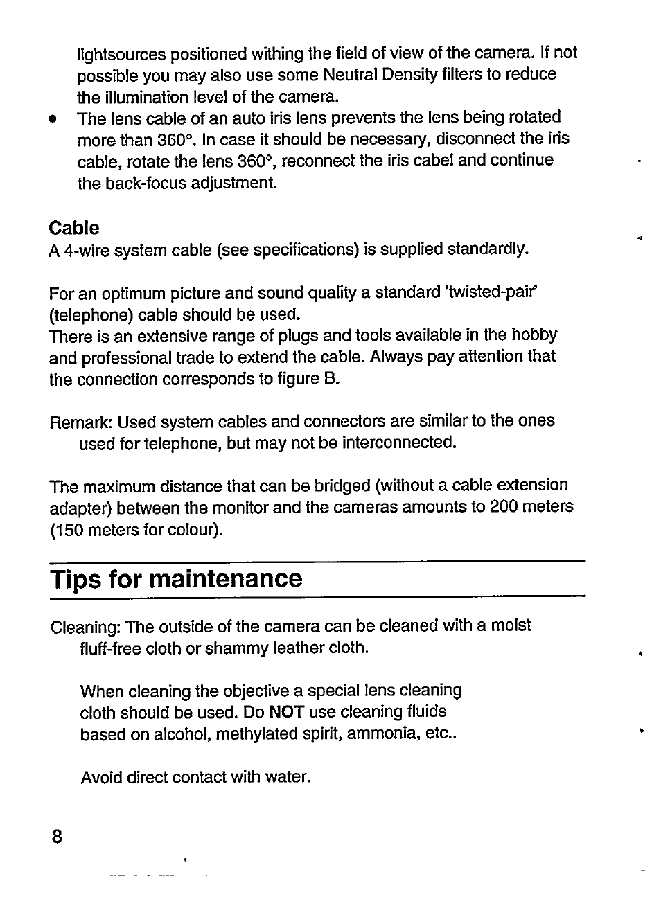 Cable, Tips for maintenance | Philips VCM1976 User Manual | Page 12 / 19