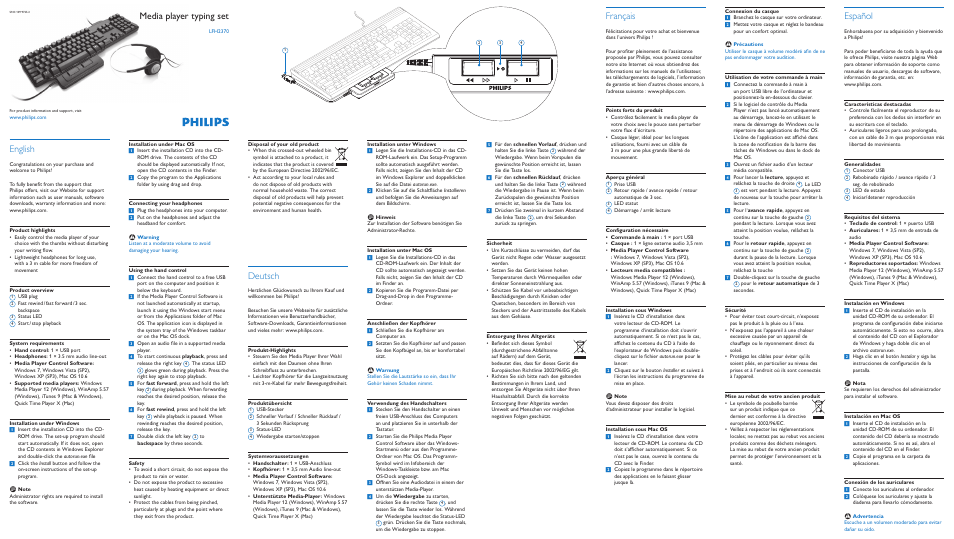 Philips LFH2370 User Manual | 2 pages