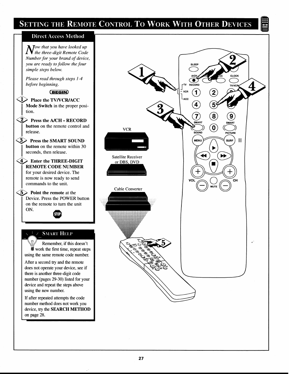 Point the remote at the | Philips XS2757CI User Manual | Page 27 / 36