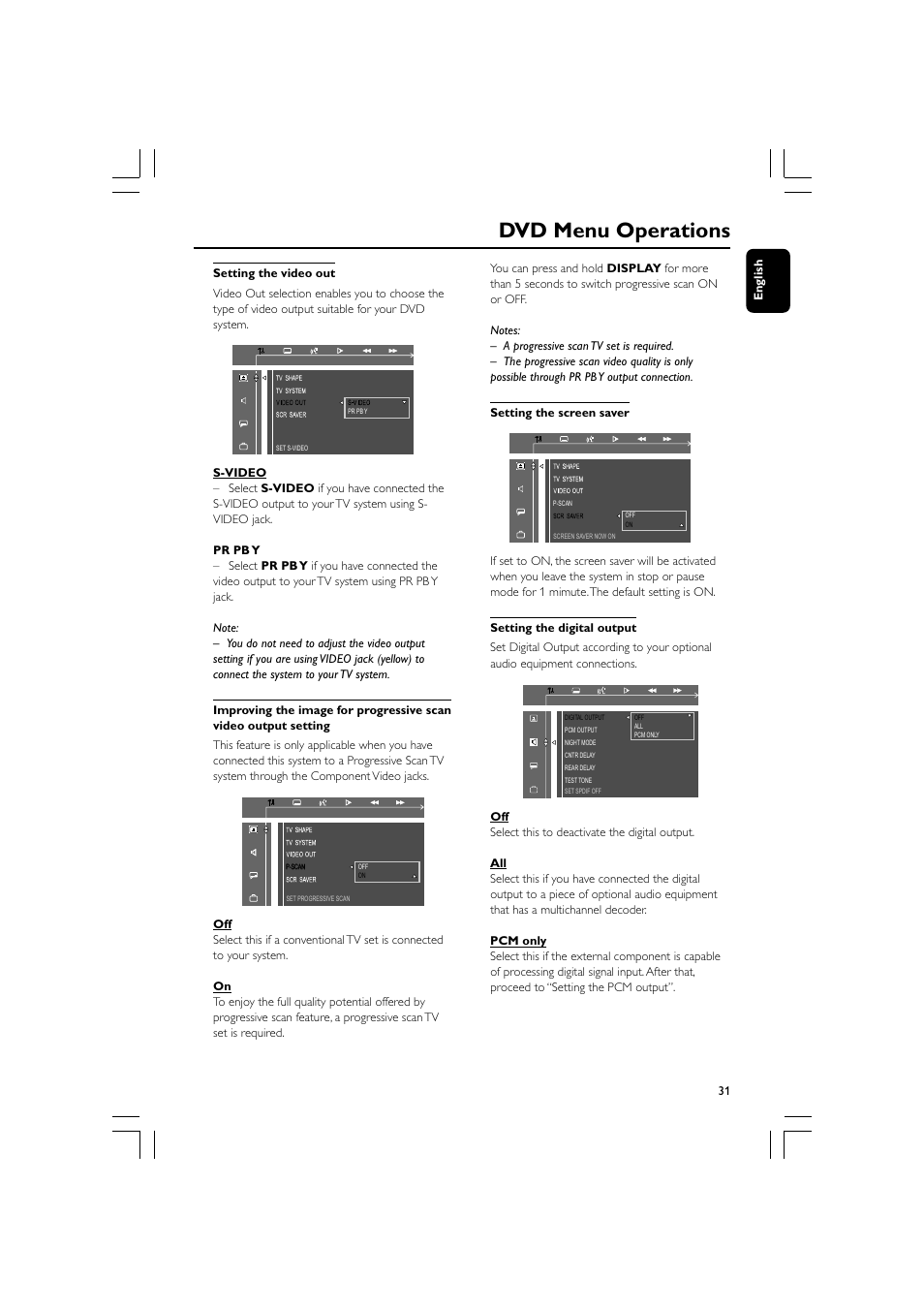 Dvd menu operations | Philips FW-D750 User Manual | Page 31 / 48